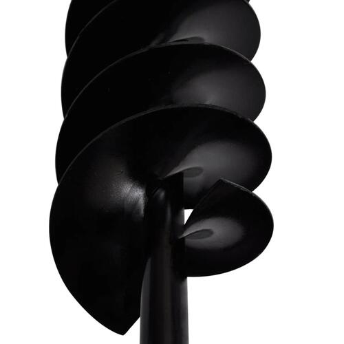 Jordbor med håndtag, 100 mm dobbelt spiraler stål, sort