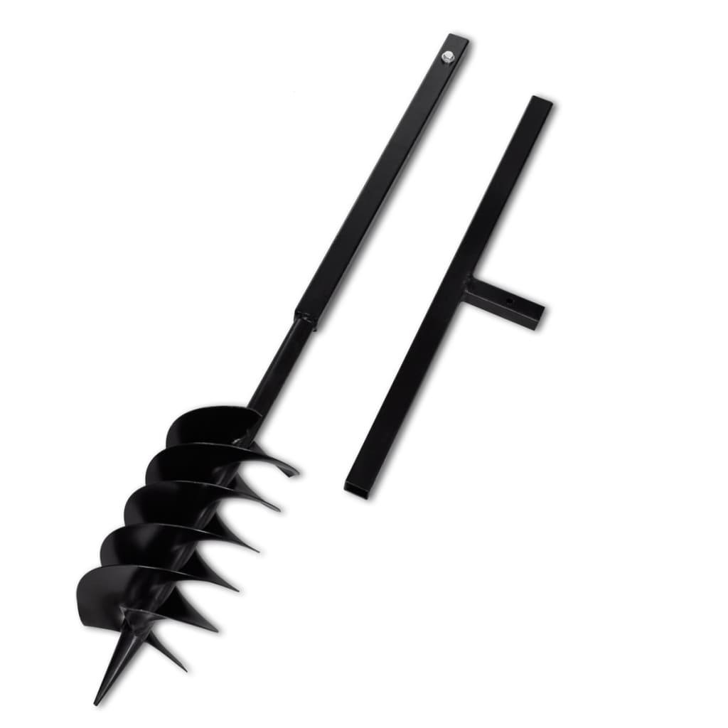 Jordbor med håndtag 150 mm 3 spiraler stål sort