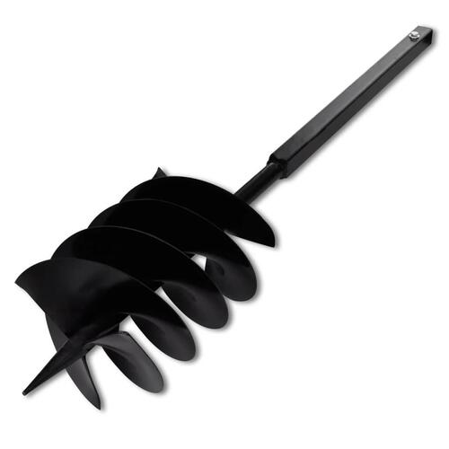 Jordbor med håndtag, 200 mm tre spiraler stål, sort