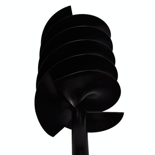 Jordbor med håndtag, 200 mm tre spiraler stål, sort