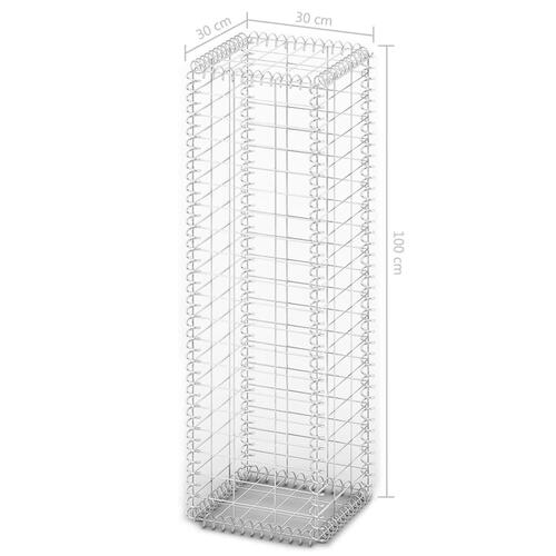Gabionkurv med låg galvaniseret ståltråd 100 x 30 x 30 cm