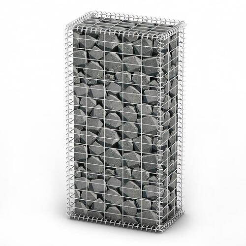 Gabionkurv med låg galvaniseret ståltråd 100x50x30 cm