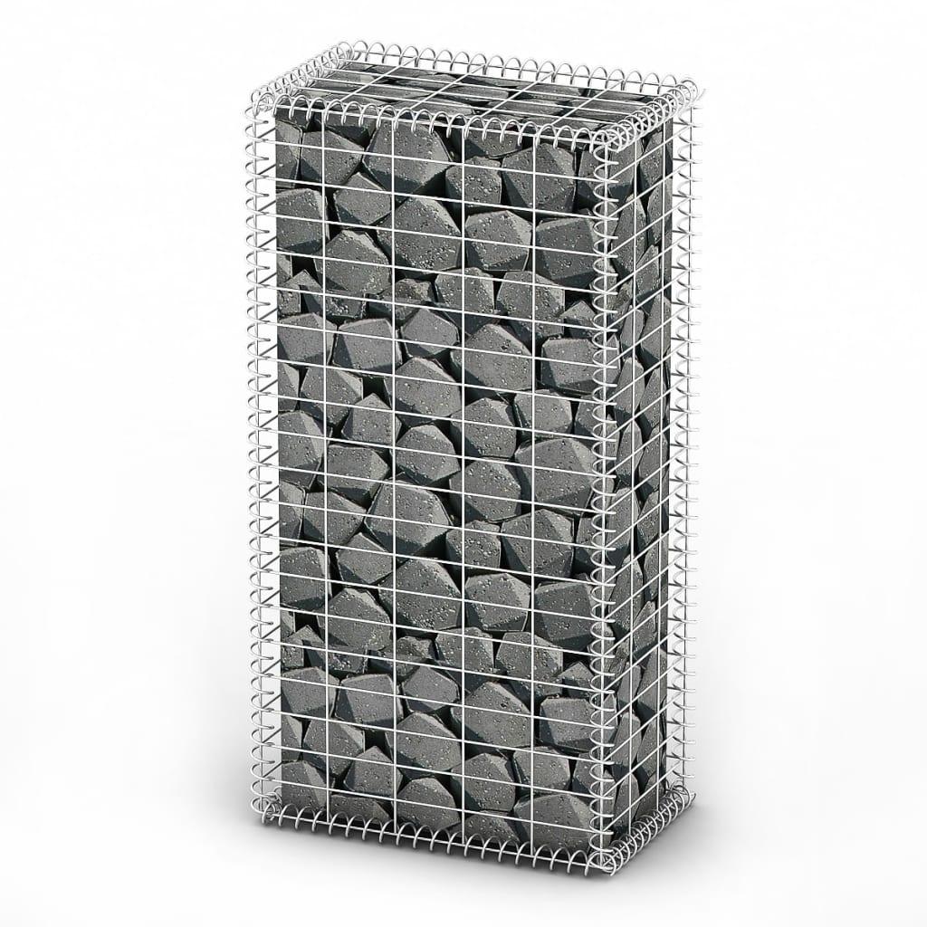 Gabionkurv med låg galvaniseret ståltråd 100x50x30 cm