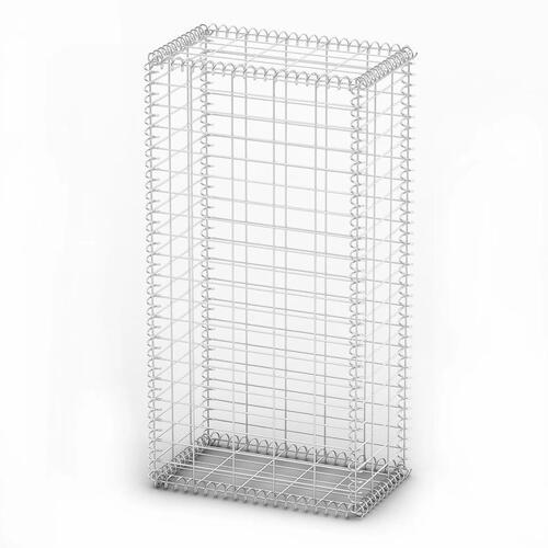 Gabionkurv med låg galvaniseret ståltråd 100x50x30 cm