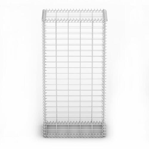 Gabionkurv med låg galvaniseret ståltråd 100x50x30 cm