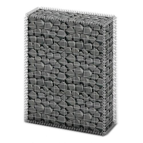 Gabionkurv med låg galvaniseret ståltråd 100 x 80 x 30 cm