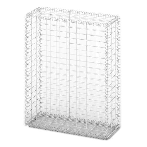Gabionkurv med låg galvaniseret ståltråd 100 x 80 x 30 cm