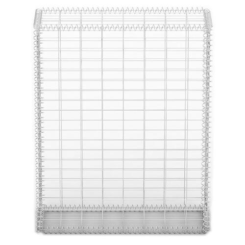 Gabionkurv med låg galvaniseret ståltråd 100 x 80 x 30 cm
