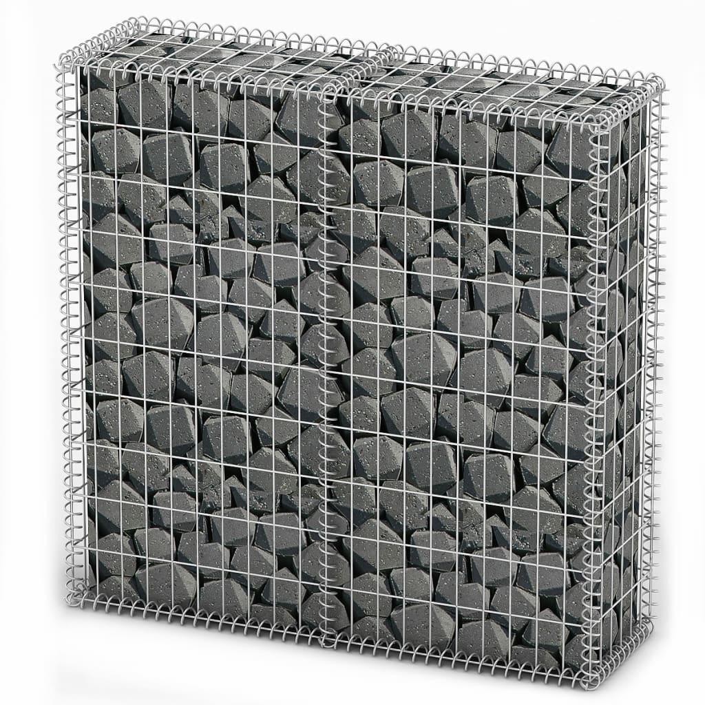 Gabionkurv med låg 100 x 100 x 30 cm galvaniseret ståltråd