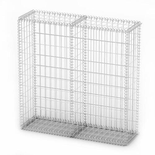 Gabionkurv med låg 100 x 100 x 30 cm galvaniseret ståltråd