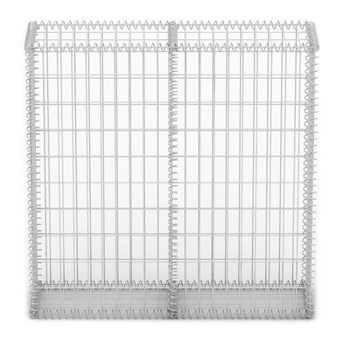 Gabionkurv med låg 100 x 100 x 30 cm galvaniseret ståltråd