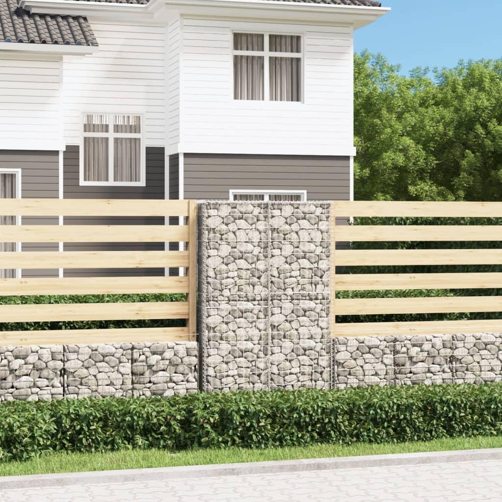 Gabionkurv med låg galvaniseret metaltråd 150 x 100 x 30 cm