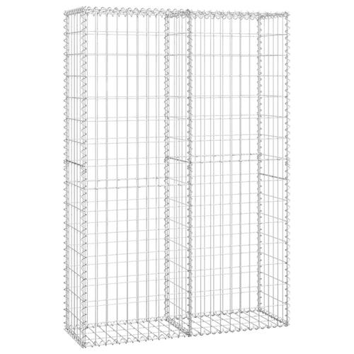Gabionkurv med låg galvaniseret metaltråd 150 x 100 x 30 cm