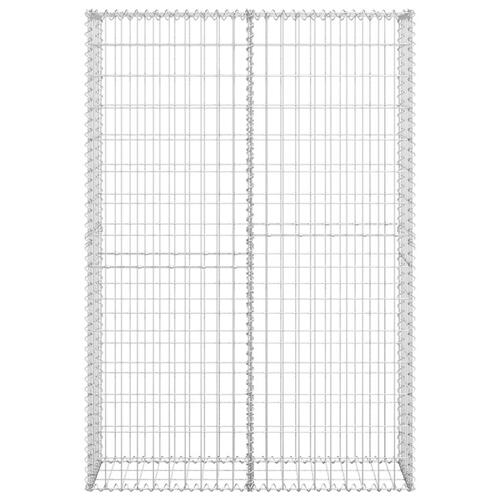 Gabionkurv med låg galvaniseret metaltråd 150 x 100 x 30 cm