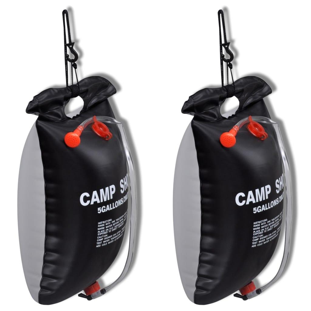 Camp Shower solopvarmede campingbrusere 2 stk. 20 l