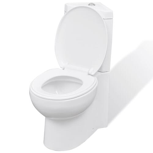 Keramisk hjørnetoilet hvid