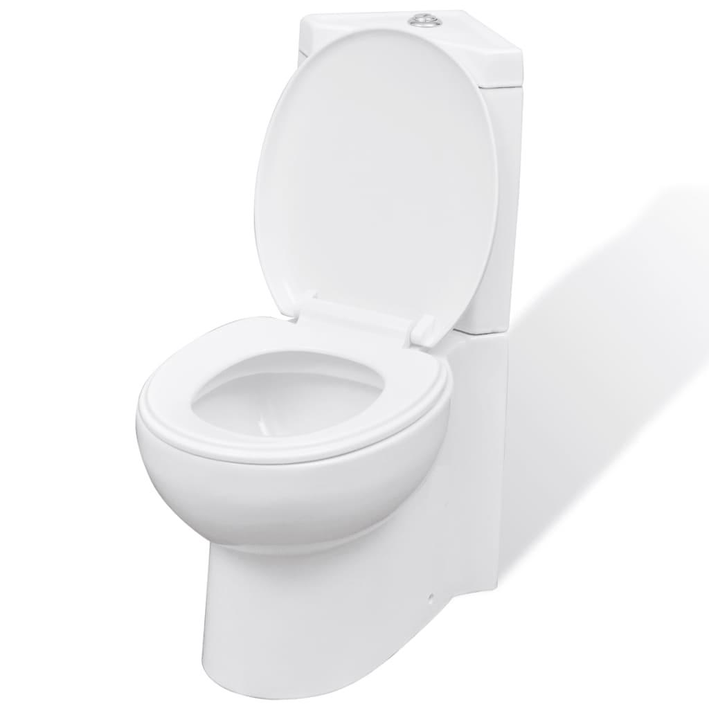 Keramisk hjørnetoilet hvid