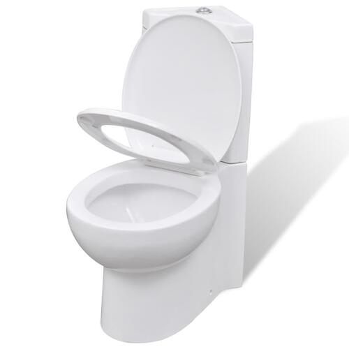 Keramisk hjørnetoilet hvid
