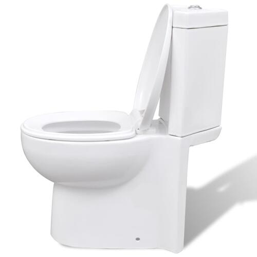 Keramisk hjørnetoilet hvid