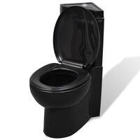 Keramisk hjørnetoilet sort