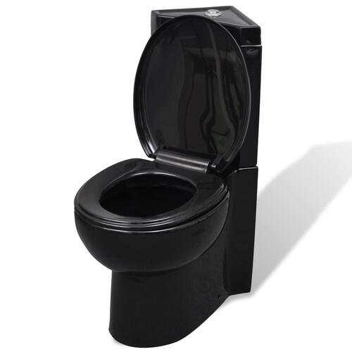 Keramisk hjørnetoilet sort