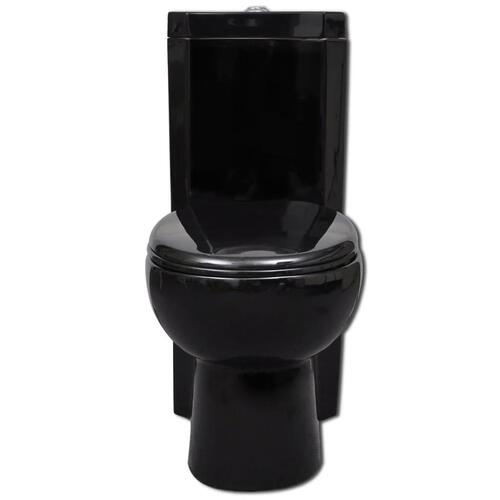 Keramisk hjørnetoilet sort