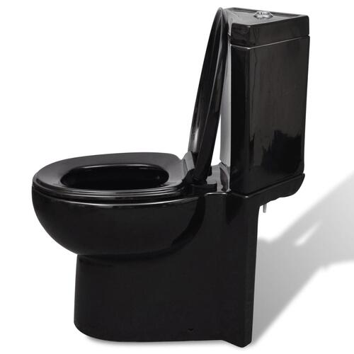 Keramisk hjørnetoilet sort