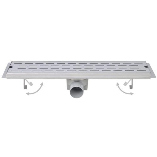 Lige bruseafløb 2 stk. linje 730 x 140 mm rustfrit stål
