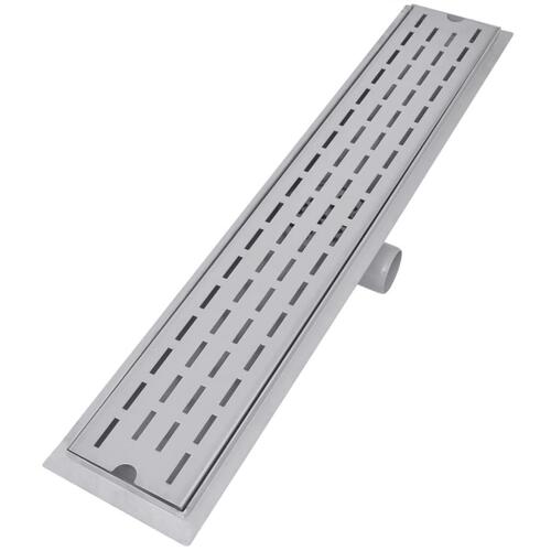 Lige bruseafløb 2 stk. linje 730 x 140 mm rustfrit stål