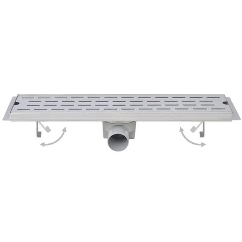 Lige bruseafløb 2 stk. linje 930 x 140 mm rustfrit stål