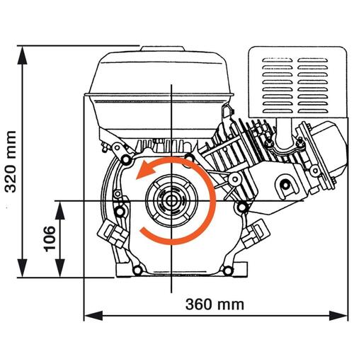 Benzinmotor 6,5 hk 4,8 kW sort