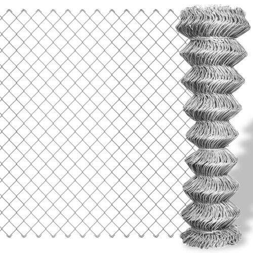 Fletvævshegn galvaniseret stål 25 x 1,25 m sølvfarvet