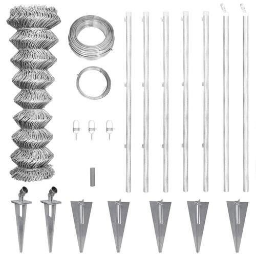 Trådhegn med stolper og spyd galvaniseret stål 15x1,25 m