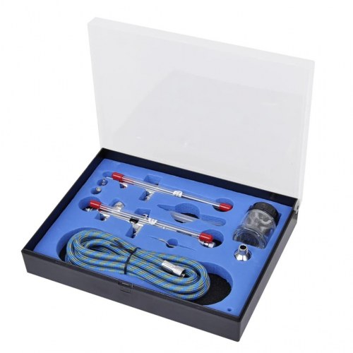 Airbrush-slt med 2 sprøjtepistoler