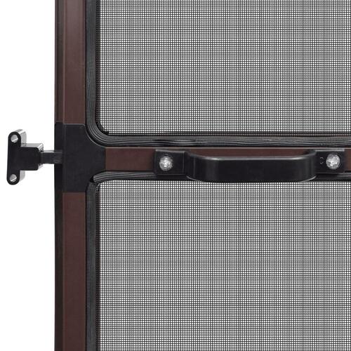 Hængslet insektnet til dør 100x215 cm brun