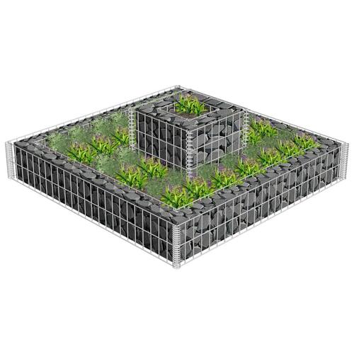 Gabion-plantekasse galvaniseret stål 120 x 120 x 20 cm
