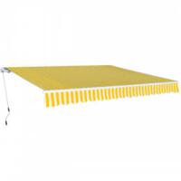 Foldemarkise manuel betjening 600 cm gul/hvid