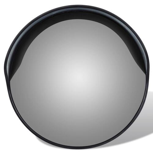 Konvekst trafikspejl PC plast sort 30 cm udendørs