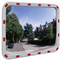 Konvekst trafikspejl rektangulært 60x80 cm med reflekser