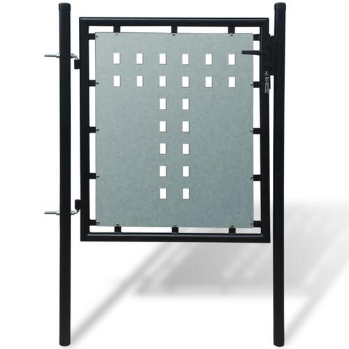 Hegnslåge enkeltdørs 100x125 cm sort