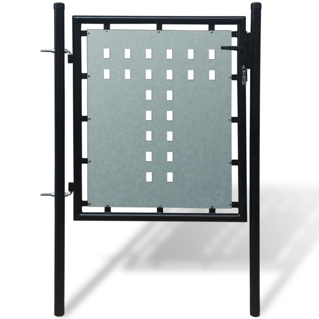 Hegnslåge enkeltdørs 100x125 cm sort