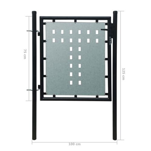 Hegnslåge enkeltdørs 100x125 cm sort