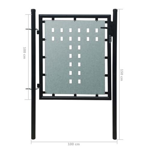 Hegnslåge enkeltdørs 100x150 cm sort