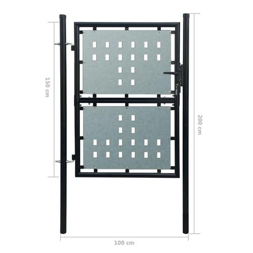 Hegnslåge enkeltdørs 100x200 cm sort