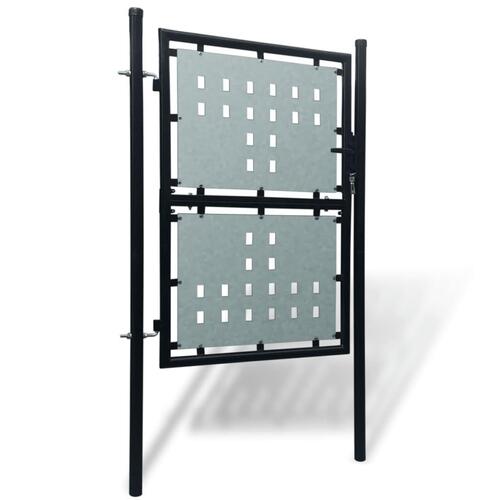 Hegnslåge enkeltdørs 100x225 cm sort
