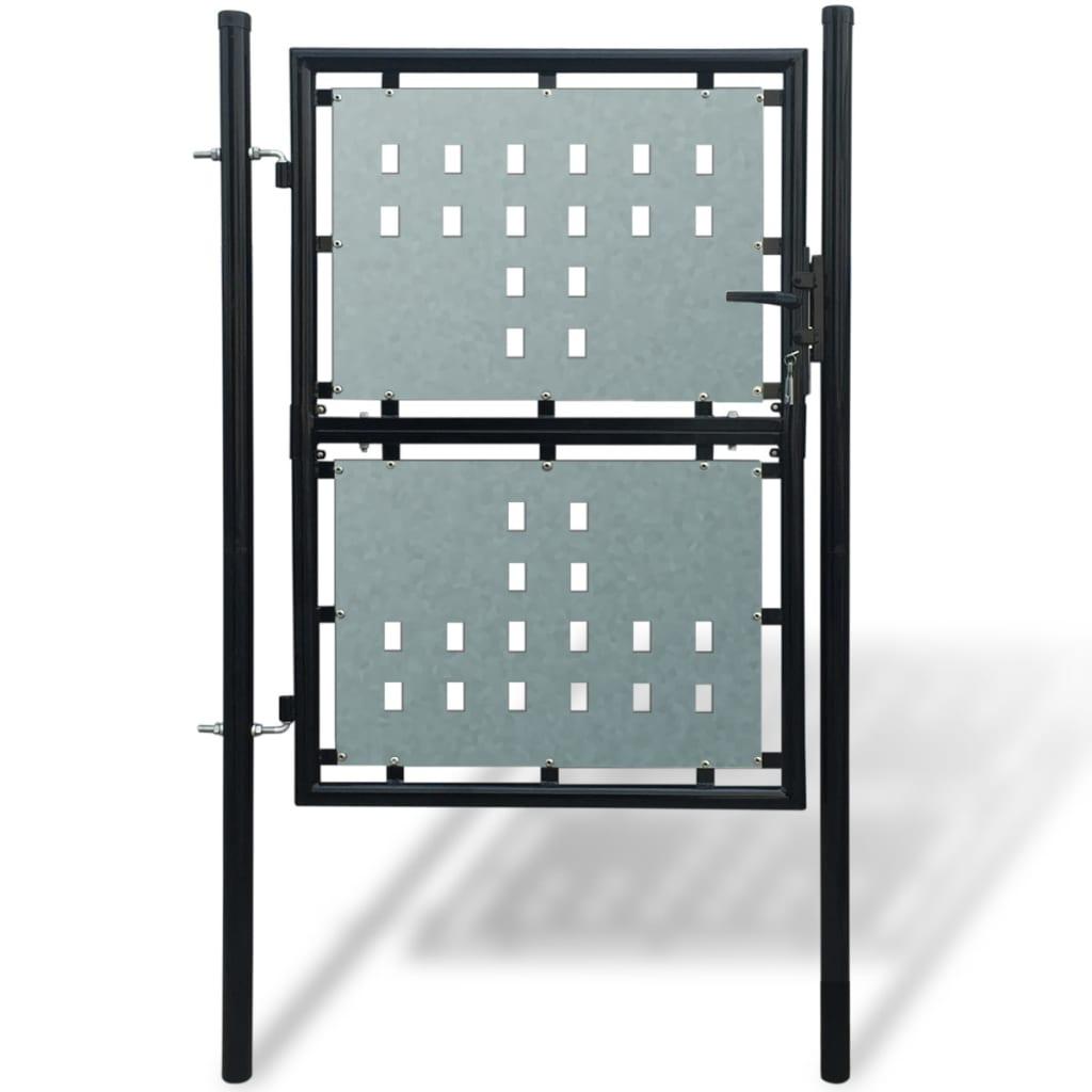 Hegnslåge enkeltdørs 100x250 cm sort