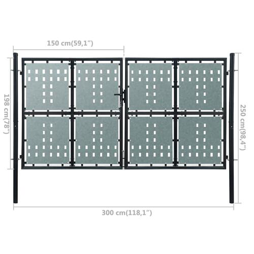 Hegnslåge enkeltdørs 300x250 cm sort