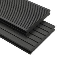 Massive terrassebrædder med tilbehør WPC 10 m² 2,2 m sort