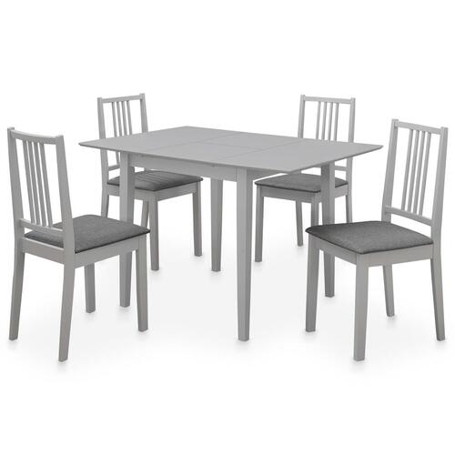 Spisebordssæt 5 dele MDF grå