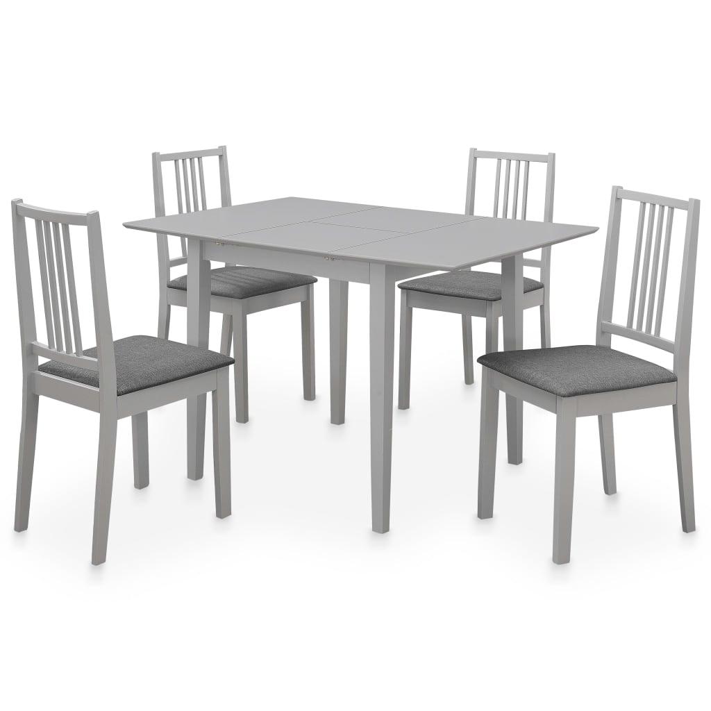 Spisebordssæt 5 dele MDF grå